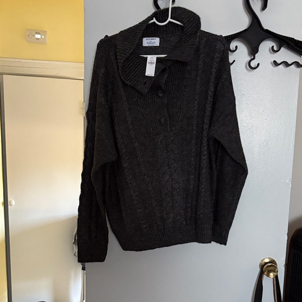 Old Navy Dark Gray Cowl Neck Sweater